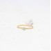 Ring Gold Yellow Natural White Diamond 18K 9K 14K Women Stone Handmade Gift D750